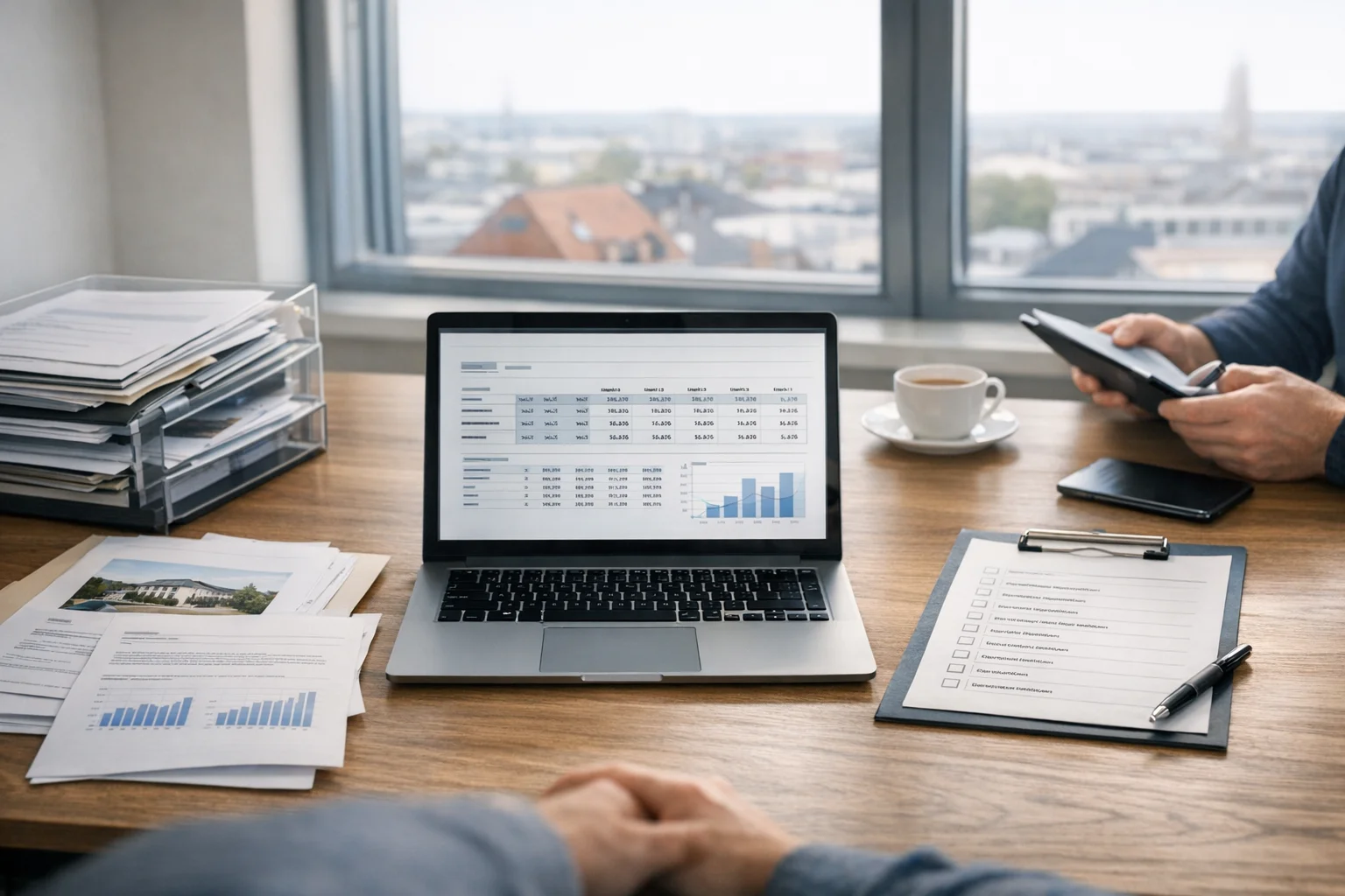 Structured review of reports and documents as part of the work process