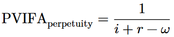 Annuity Present Value Factor / Capitalisation Factor of a Perpetual Annuity